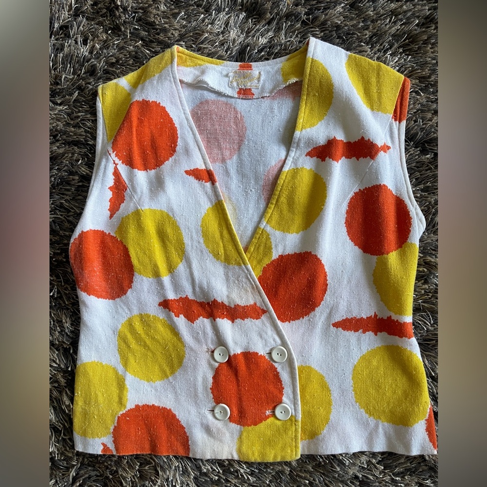 Vintage Colorful Polka Dot Vest